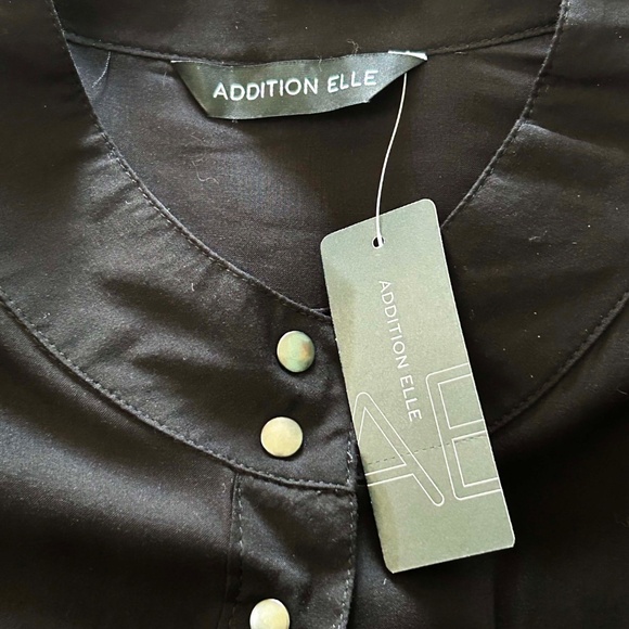 JACKET, LIGHTWEIGHT, LONG SLEEVES W DOMES, BLACK, SIZE 5X, ROUND COLLAR DOMED - Picture 5 of 10